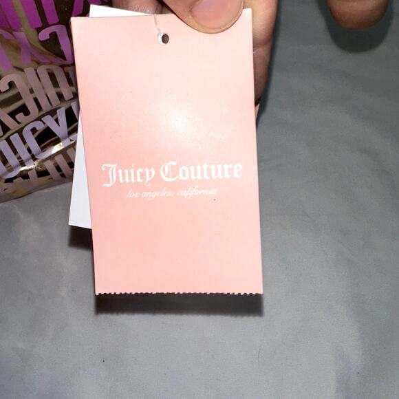 Juicy Couture Makeup Pyramid Beauty Bag Rose Gold Monogram TSA Travel Bottles - Picture 3 of 7